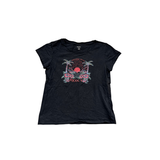 Roxy XL Black Paradise Bound Graphic T-Shirt #474A
