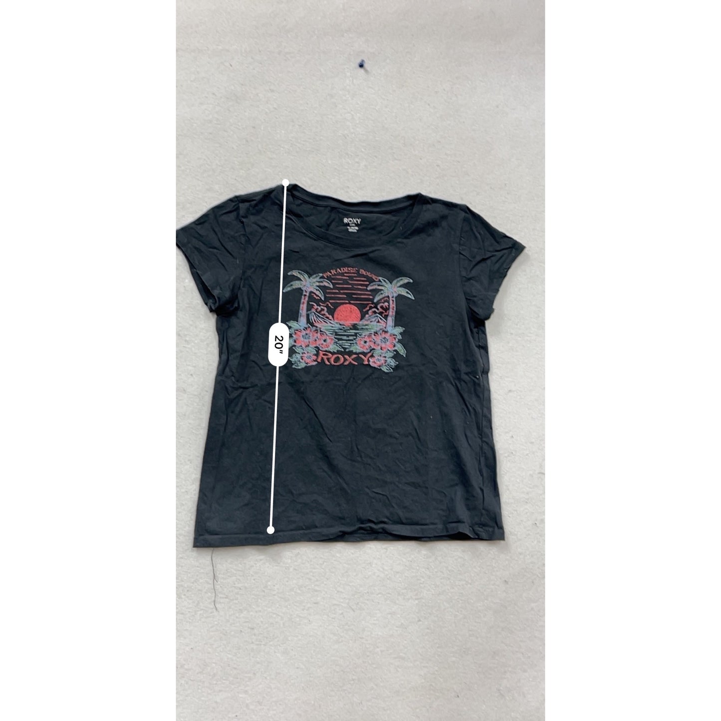 Roxy XL Black Paradise Bound Graphic T-Shirt #474A
