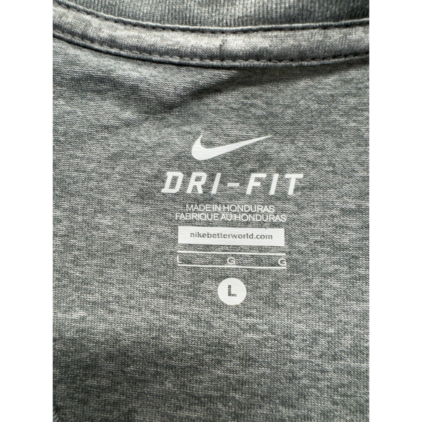 Nike Gray Dri-FIT V-Neck Short Sleeve Athletic Shirt L #9926