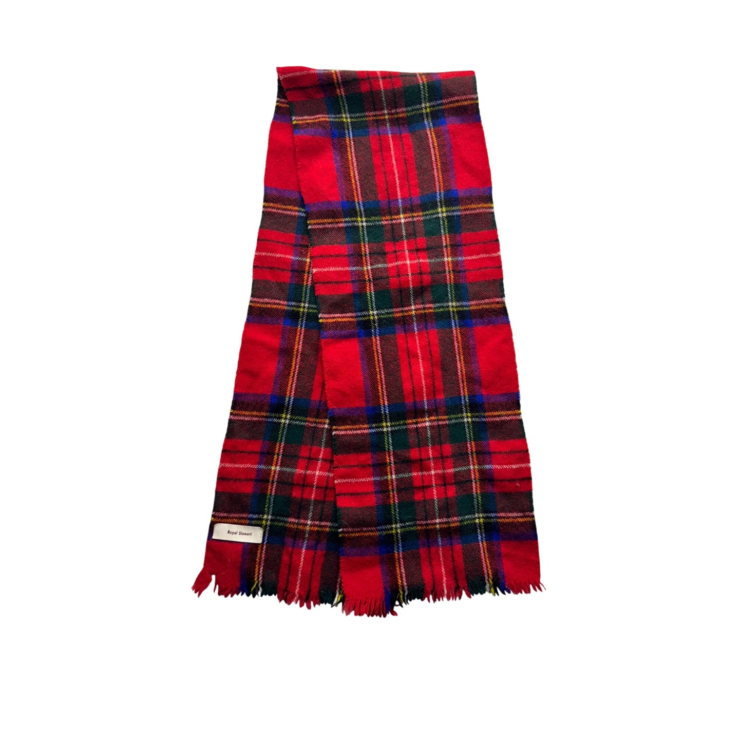 Royal Stewart Tartan Wool Scarf Glen Elgin Made In Scotland Red Green Plaid #9512