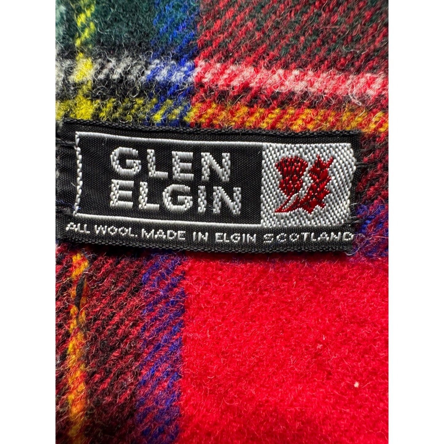 Royal Stewart Tartan Wool Scarf Glen Elgin Made In Scotland Red Green Plaid #9512