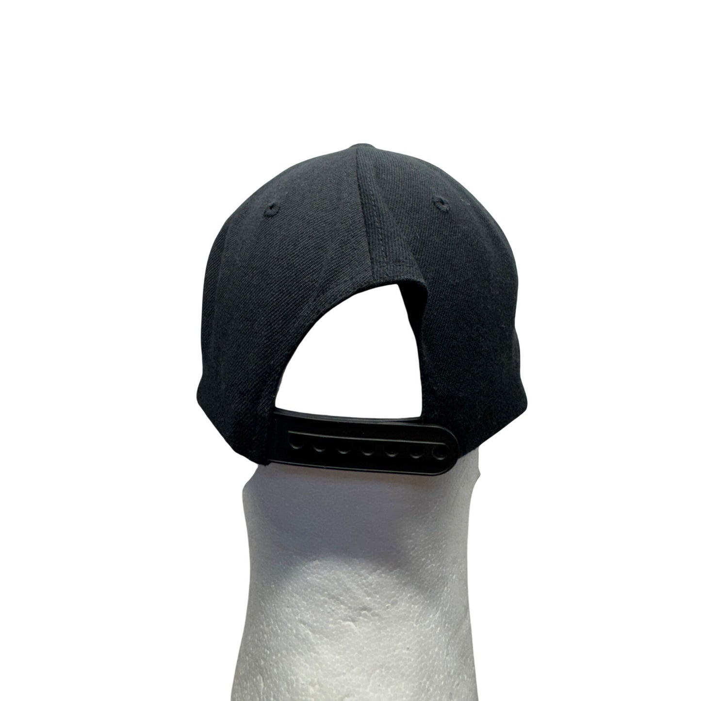Black Snapback Hat With Multicolor Embroidered Design & Adjustable Back #9696