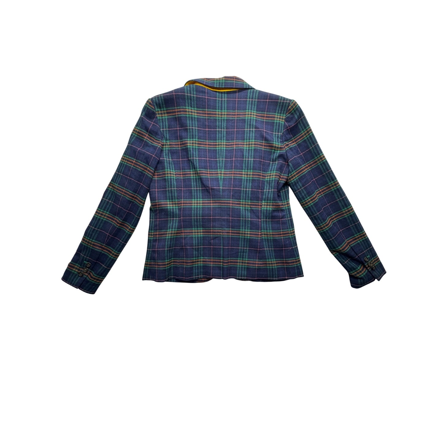 Merona Womens Plaid Blazer Size 12 Blue/Green Checkered Pattern #7724