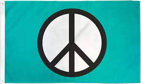 Blue Peace Sign Flag #25