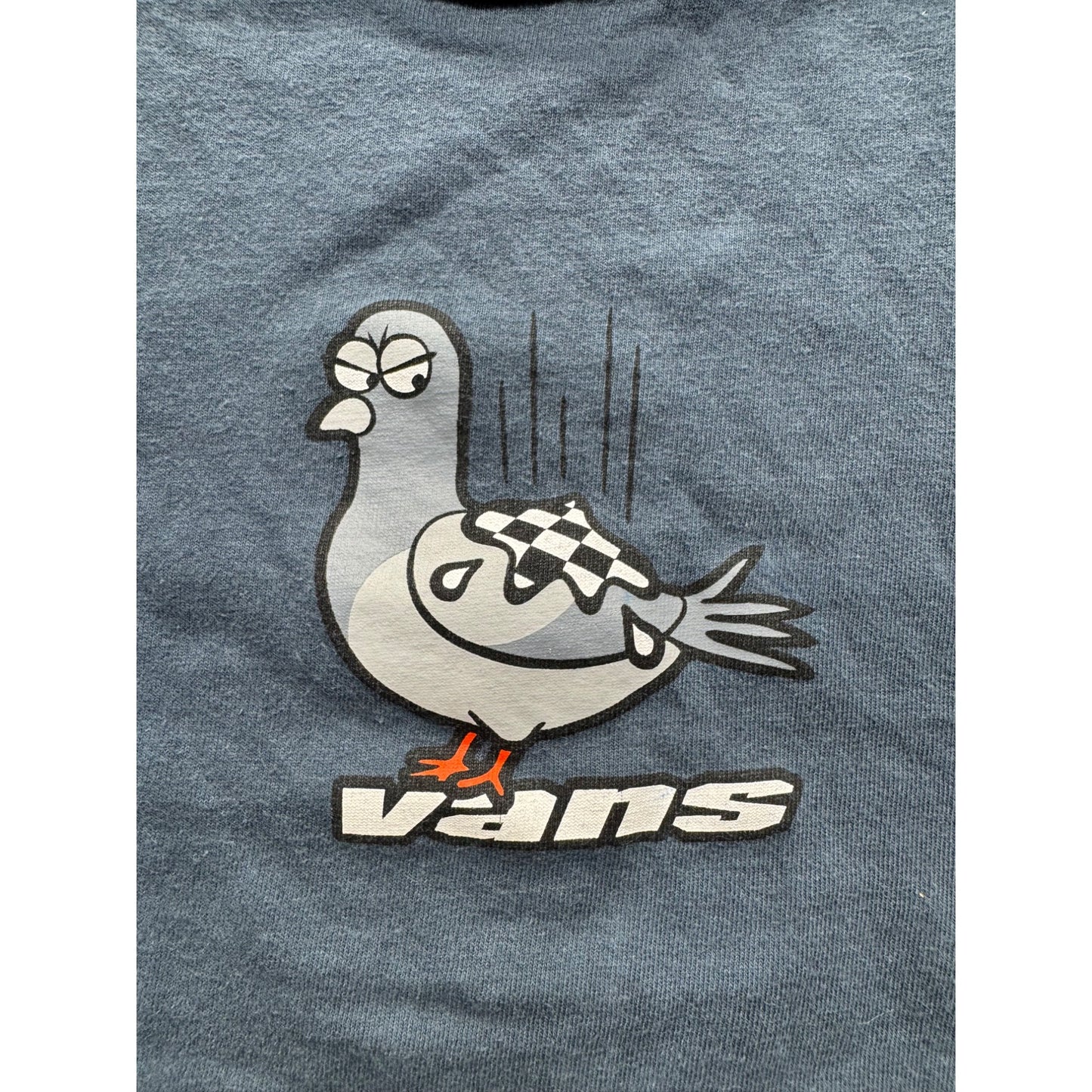Vans Graphic Tee Size L Blue With Pigeon Print #9043