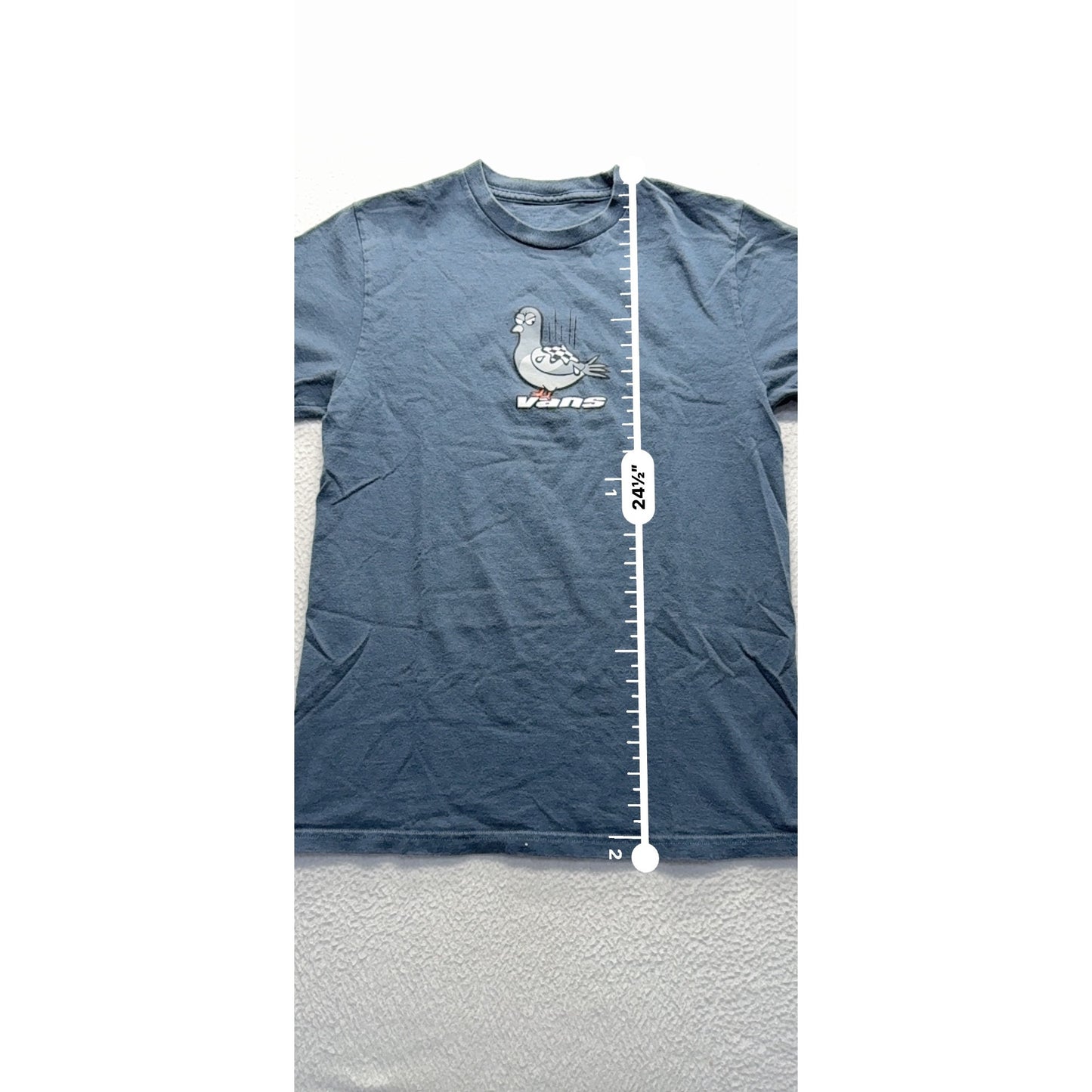 Vans Graphic Tee Size L Blue With Pigeon Print #9043