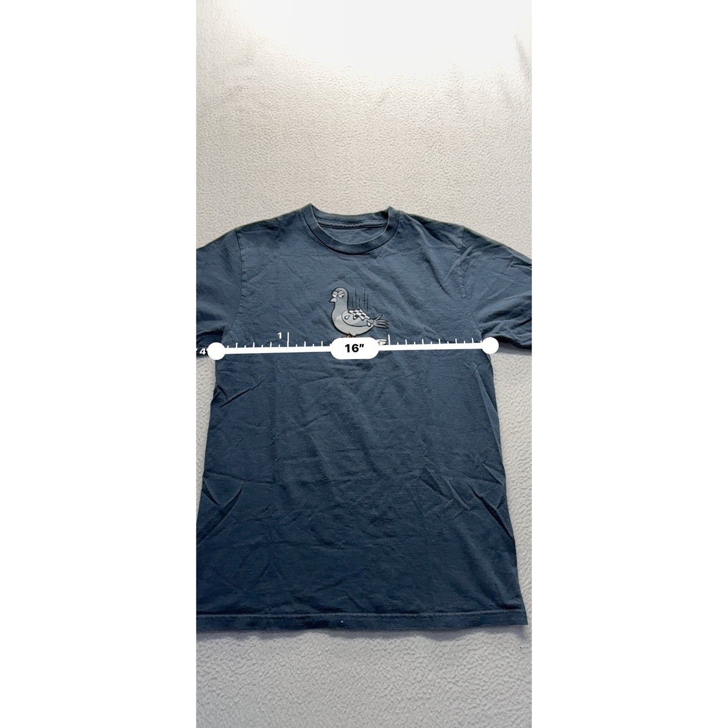 Vans Graphic Tee Size L Blue With Pigeon Print #9043