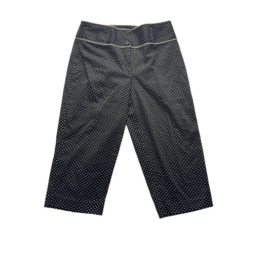 D.F.A. New York Black White Polka Dot Cropped Pants Size 12 #9048
