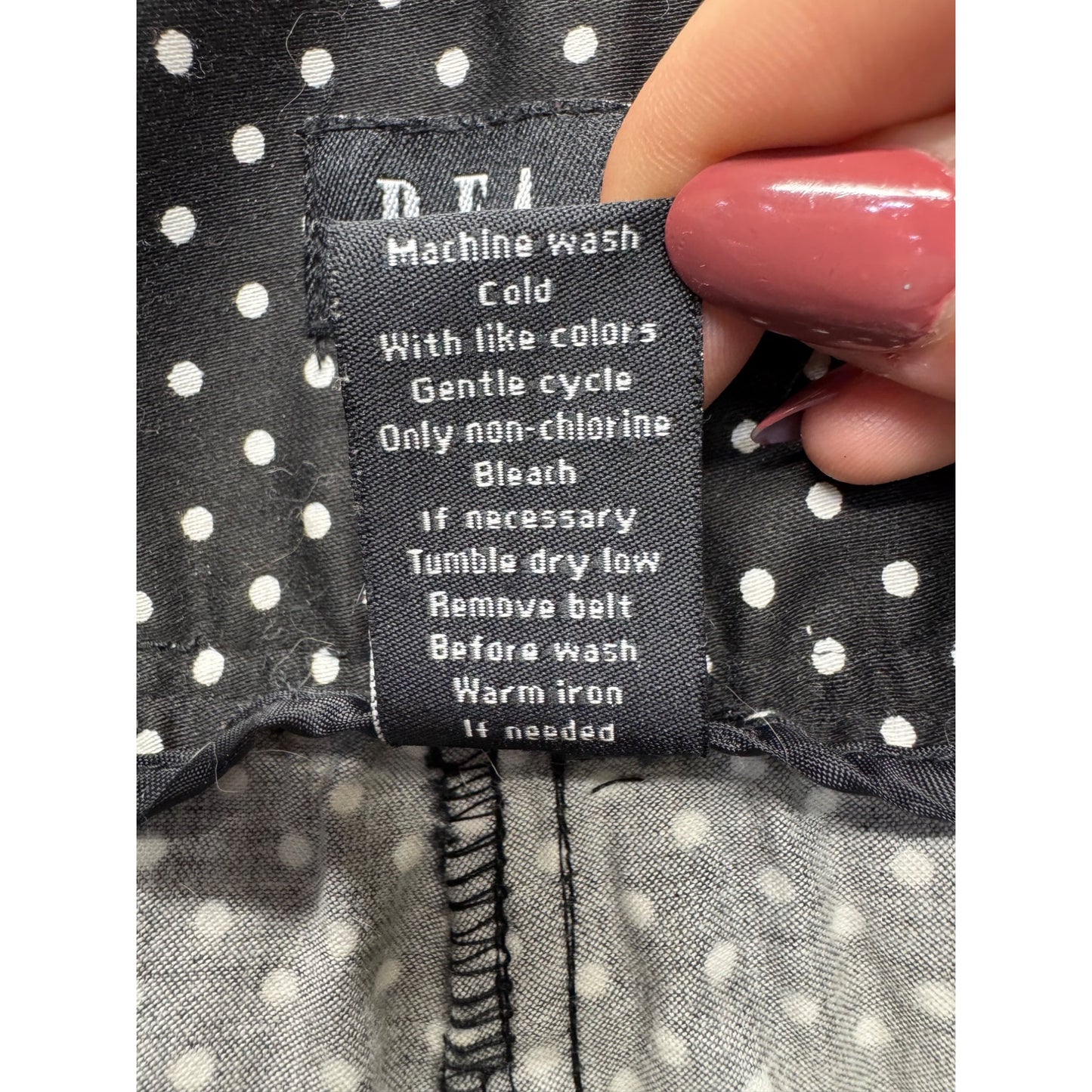 D.F.A. New York Black White Polka Dot Cropped Pants Size 12 #9048