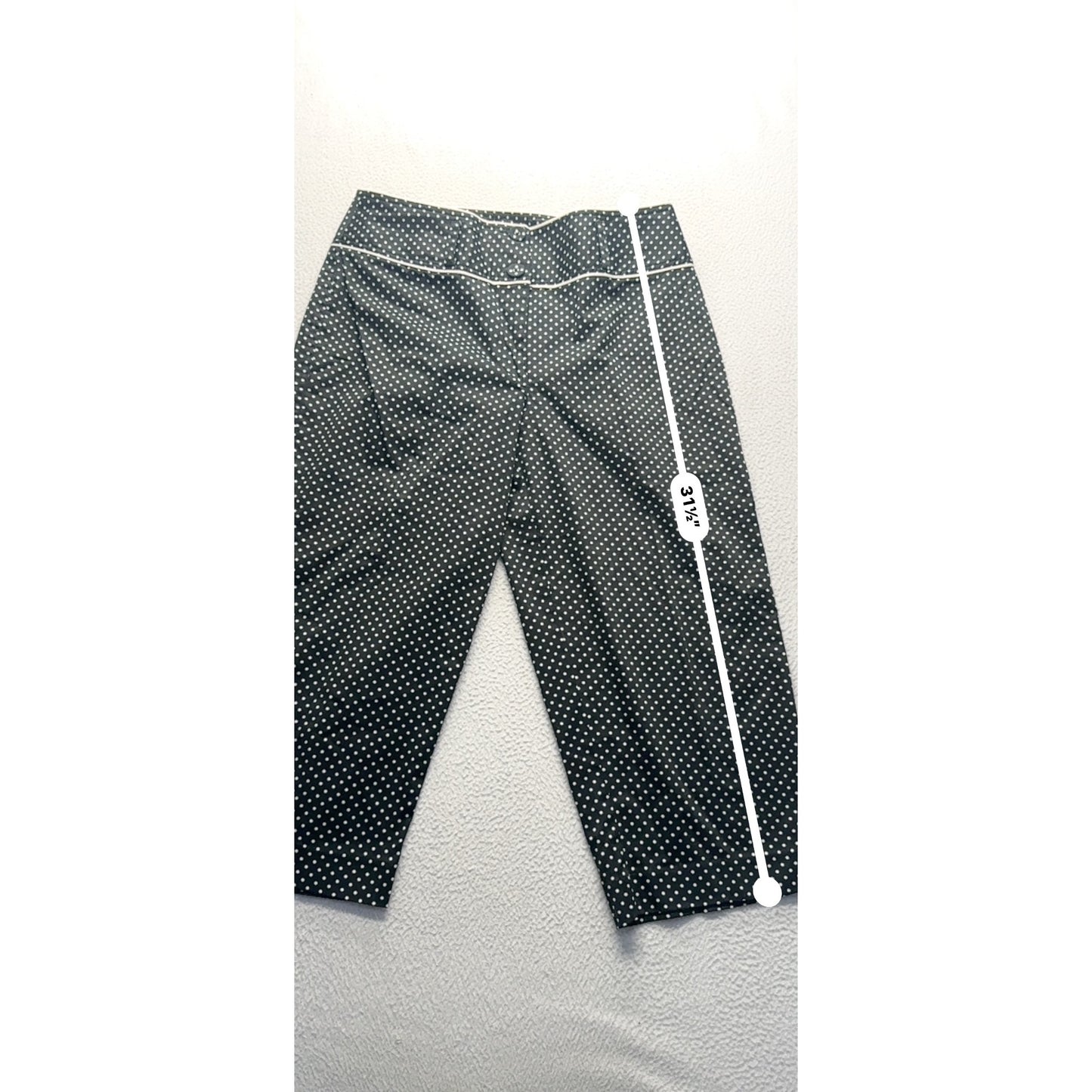 D.F.A. New York Black White Polka Dot Cropped Pants Size 12 #9048