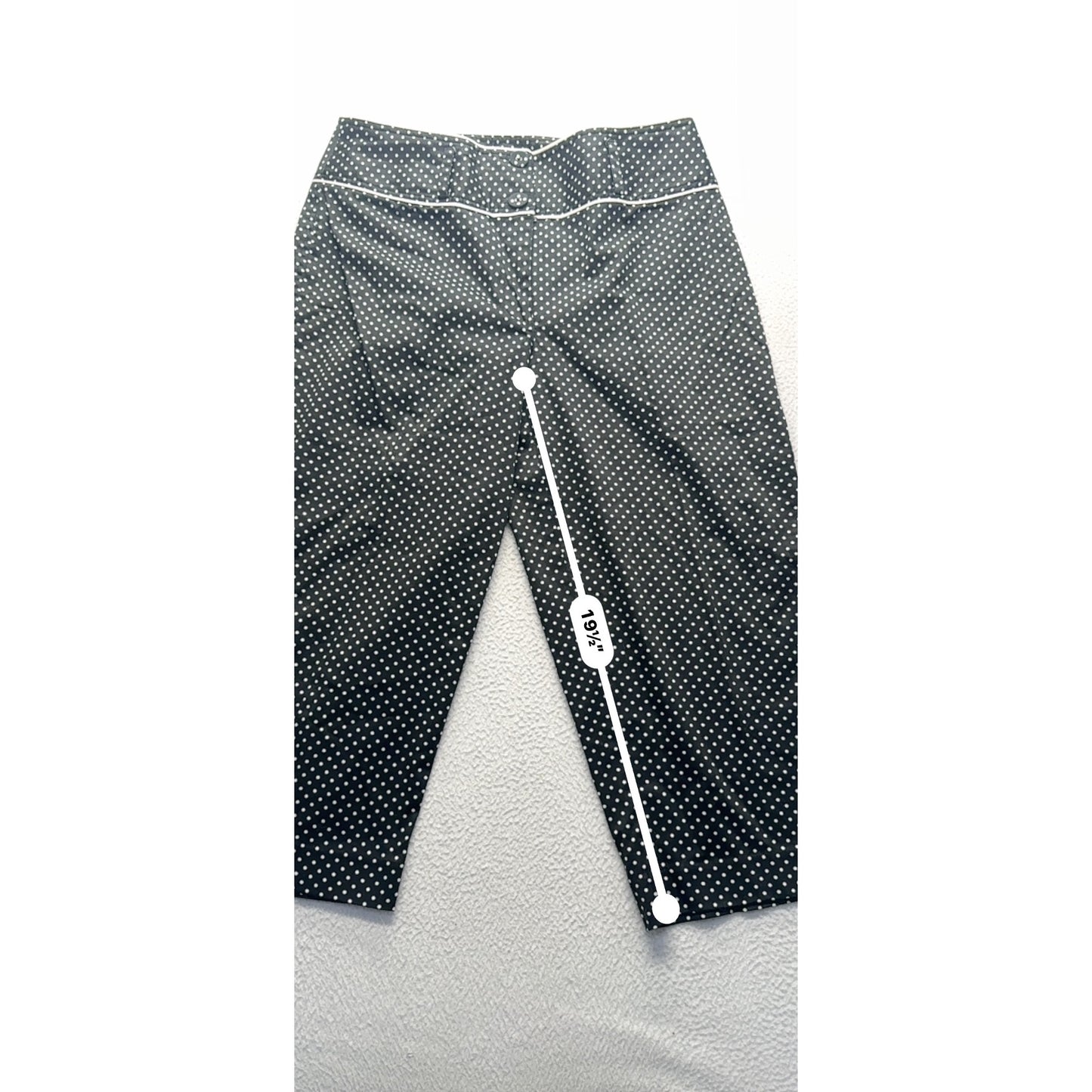 D.F.A. New York Black White Polka Dot Cropped Pants Size 12 #9048