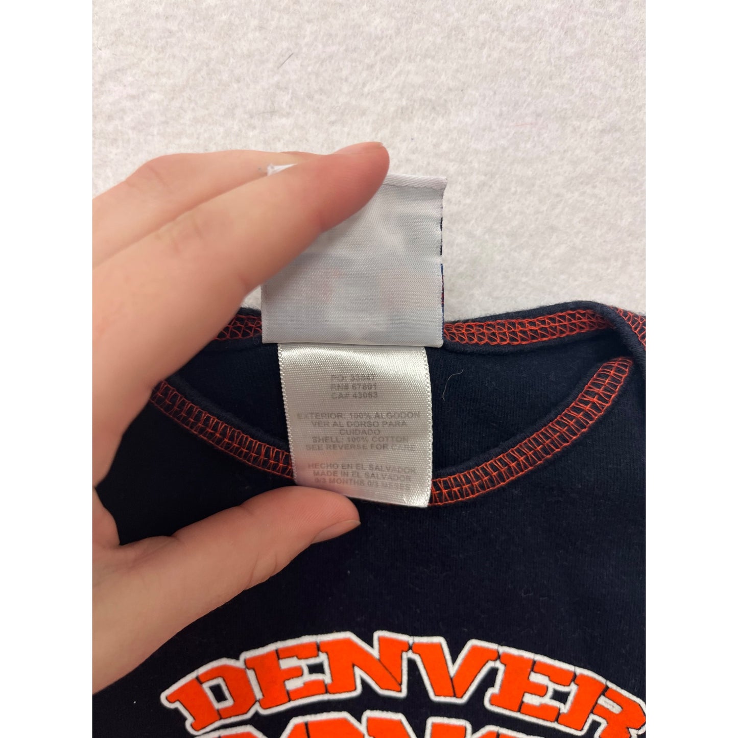 Denver Broncos Baby Bodysuit 0/3M NFL Team Apparel Short Sleeve Snap Closure #6516
