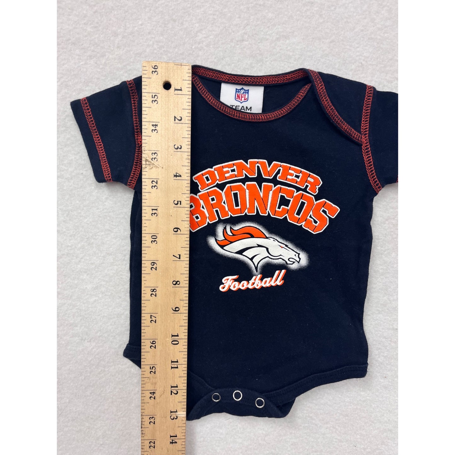 Denver Broncos Baby Bodysuit 0/3M NFL Team Apparel Short Sleeve Snap Closure #6516