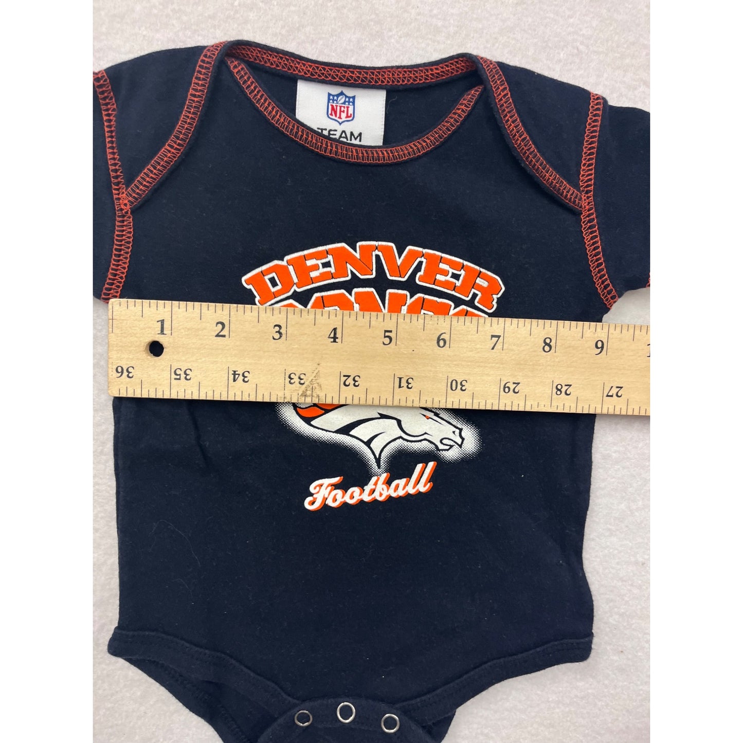 Denver Broncos Baby Bodysuit 0/3M NFL Team Apparel Short Sleeve Snap Closure #6516