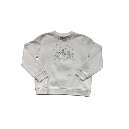 Studio Works Petite Medium White Snowman Sweatshirt #100C