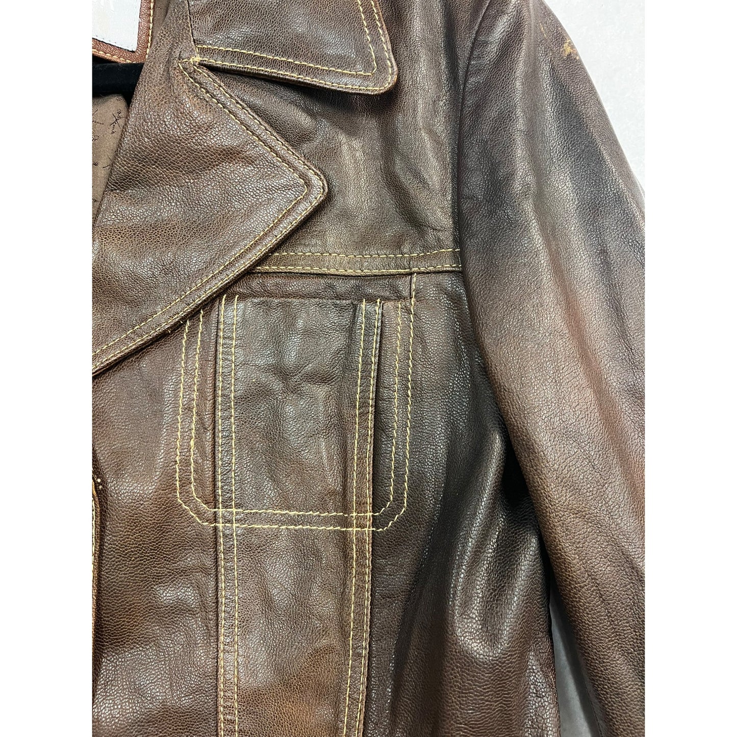 Women’s Wilson's Leather Brown Button Front Trench Coat #2669