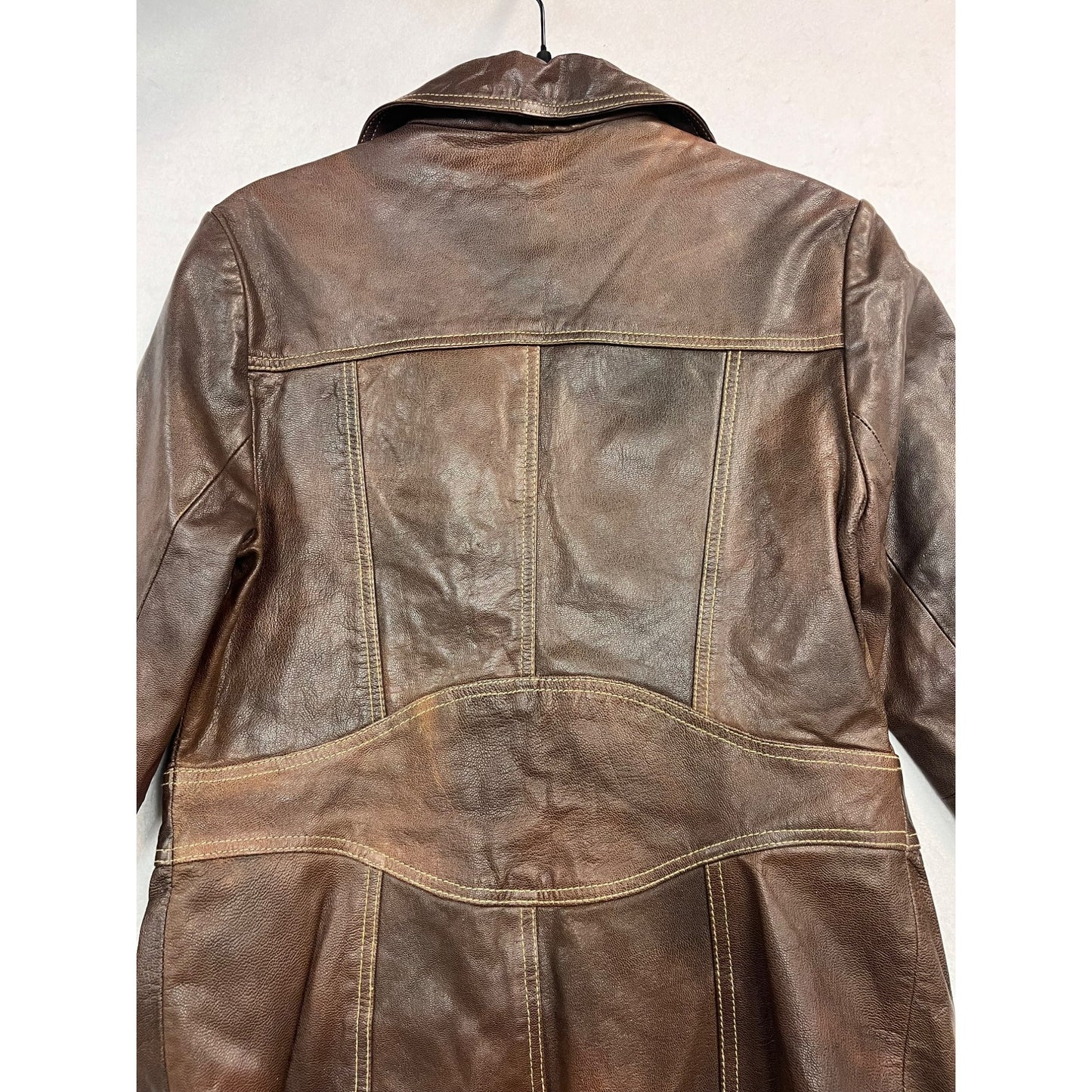 Women’s Wilson's Leather Brown Button Front Trench Coat #2669