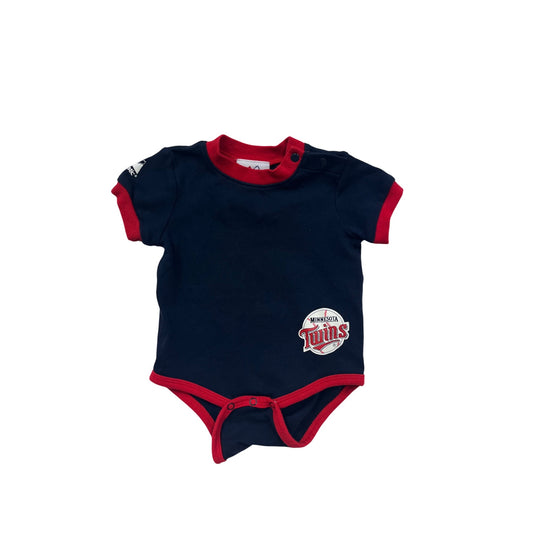 Minnesota Twins Baby Bodysuit 6/9M Navy & Red #6549