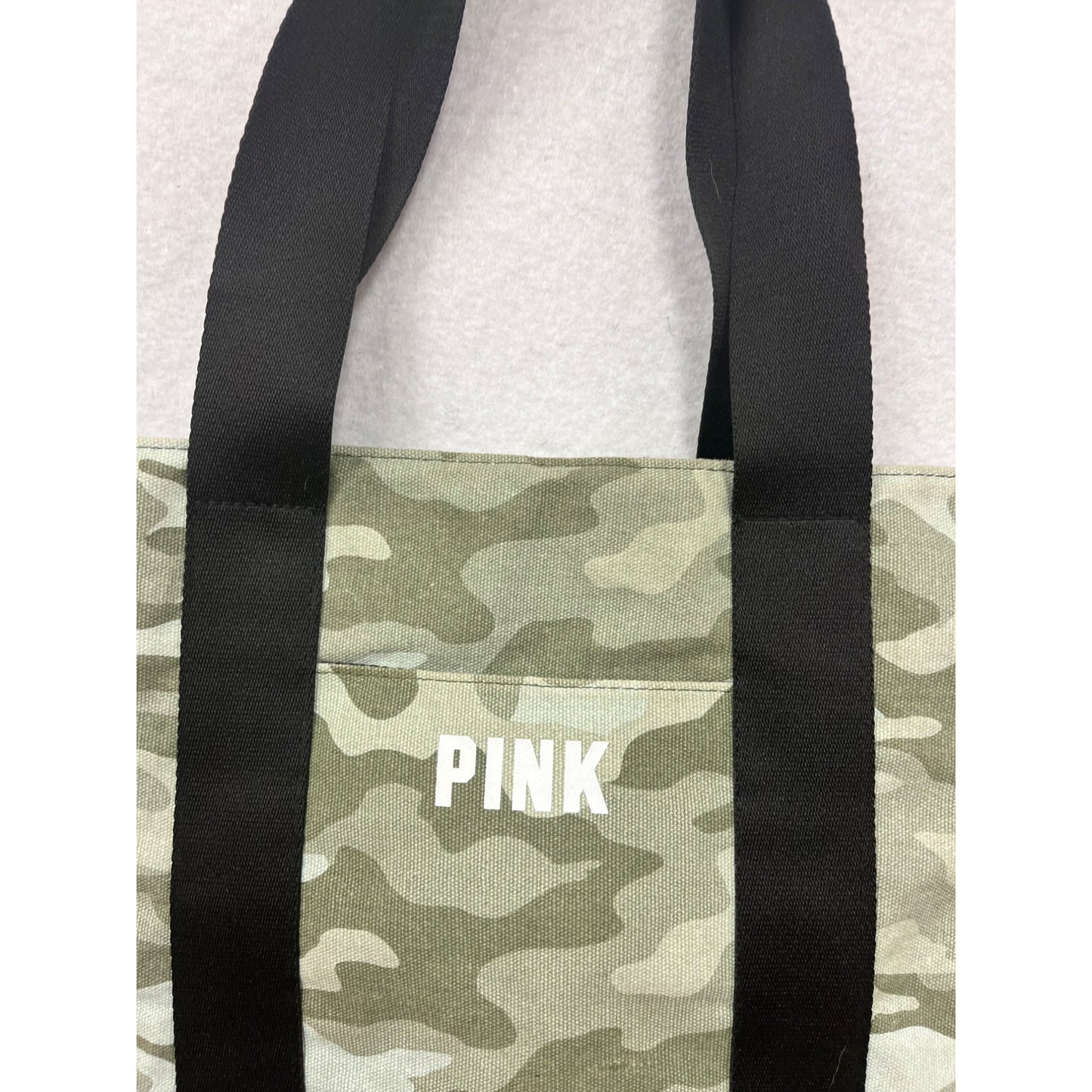 Pink By Victorias Secret Camouflage Canvas Tote Bag #8619