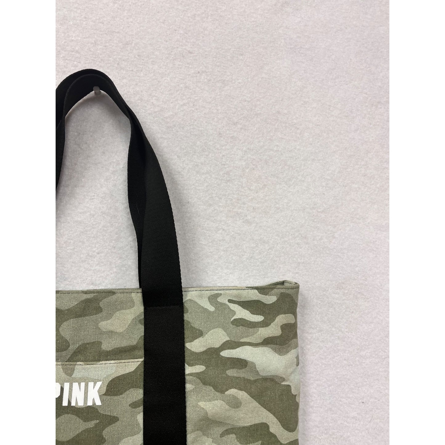 Pink By Victorias Secret Camouflage Canvas Tote Bag #8619