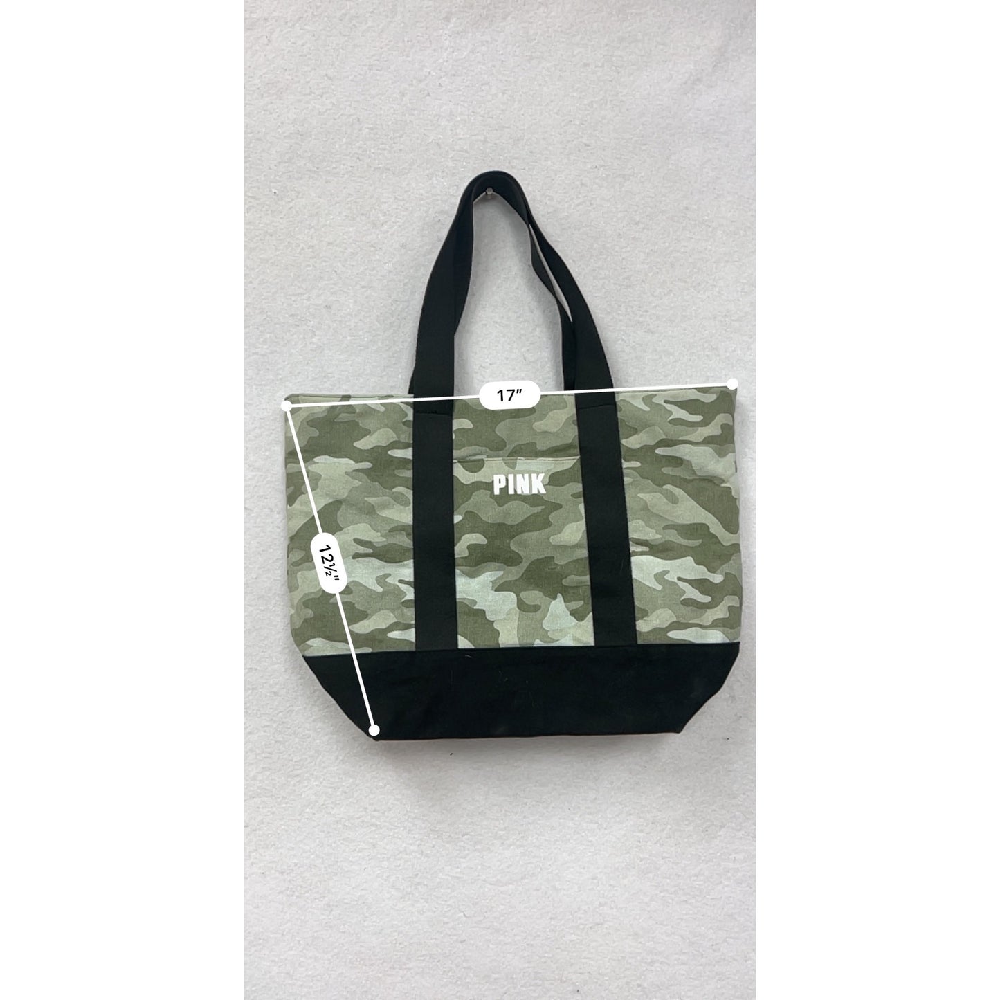 Pink By Victorias Secret Camouflage Canvas Tote Bag #8619