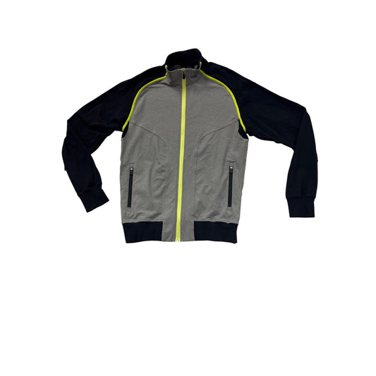 Lululemon Mens Full-Zip Jacket Black/Grey/Yellow Trim Size L #6984