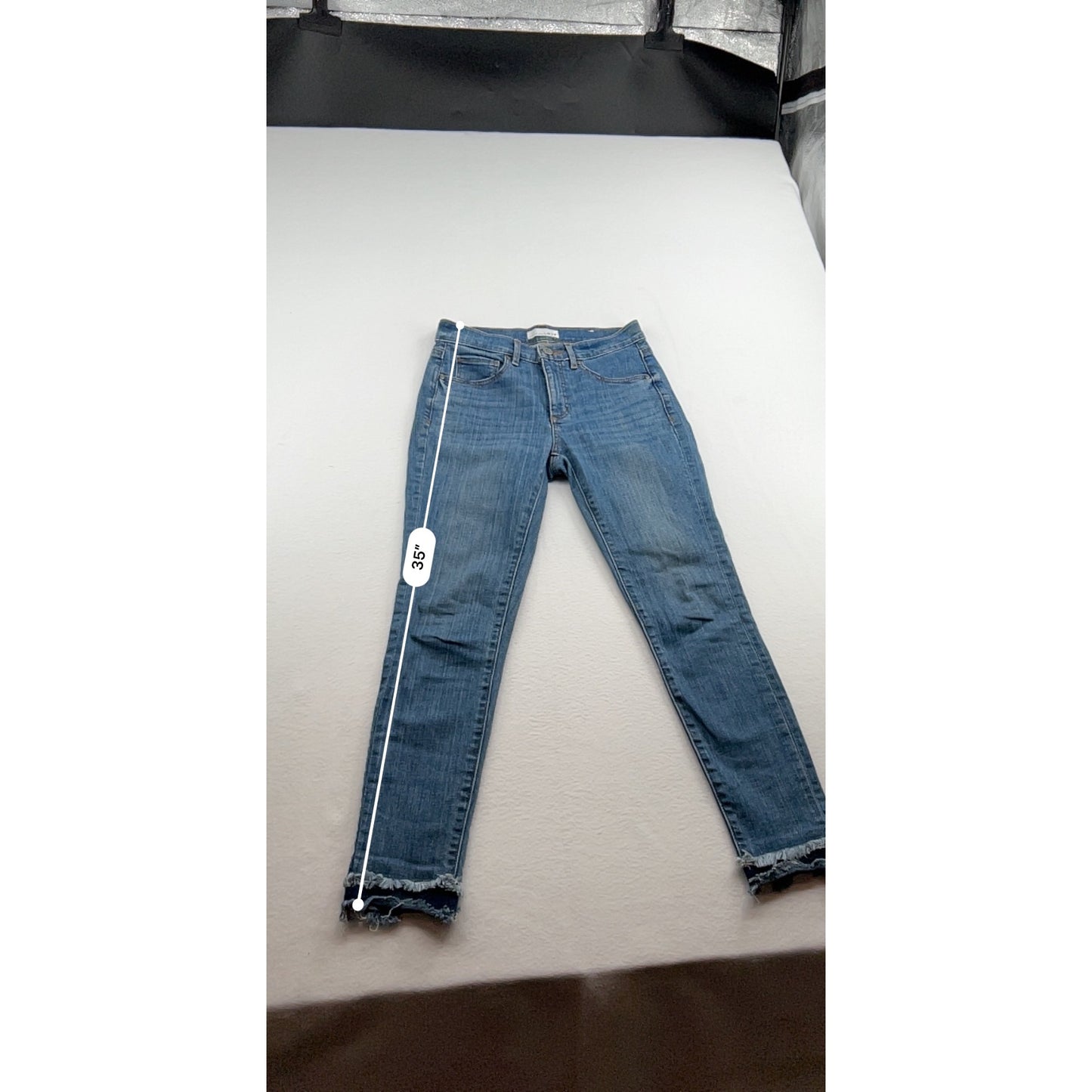 Ann Taylor Loft Womens Straight Leg Jeans With Frayed Hem #6649