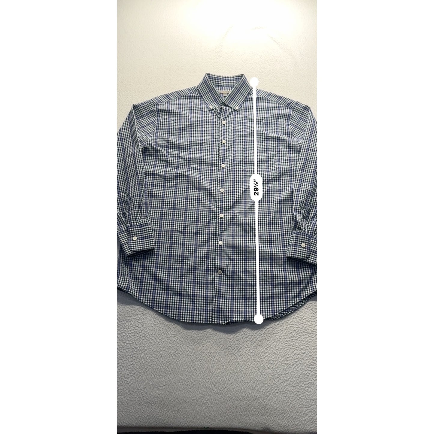 Peter Millar Summer Comfort Gingham Long Sleeve  Shirt L #7914