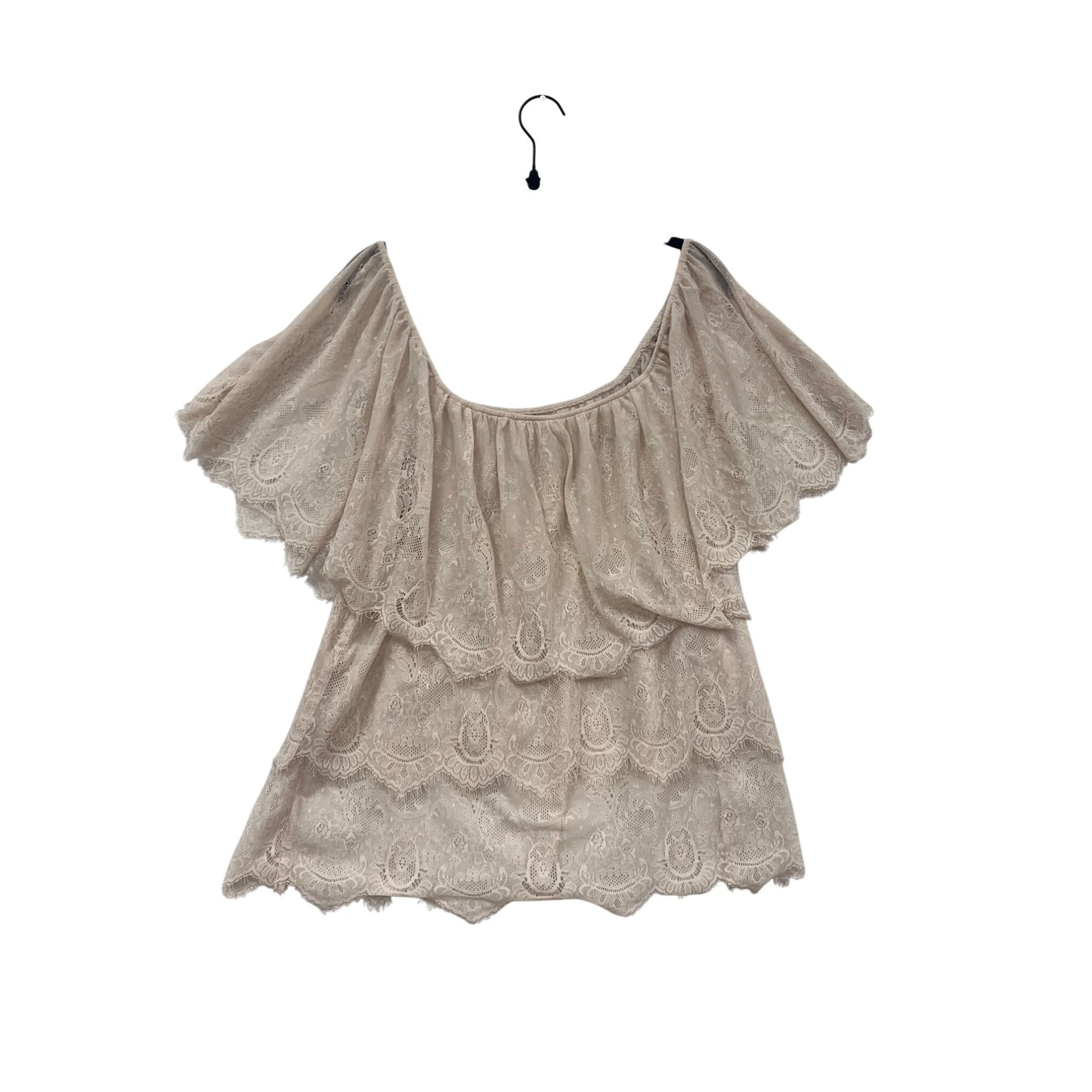 Wet Seal Off-Shoulder Lace Top Size M Beige #319A