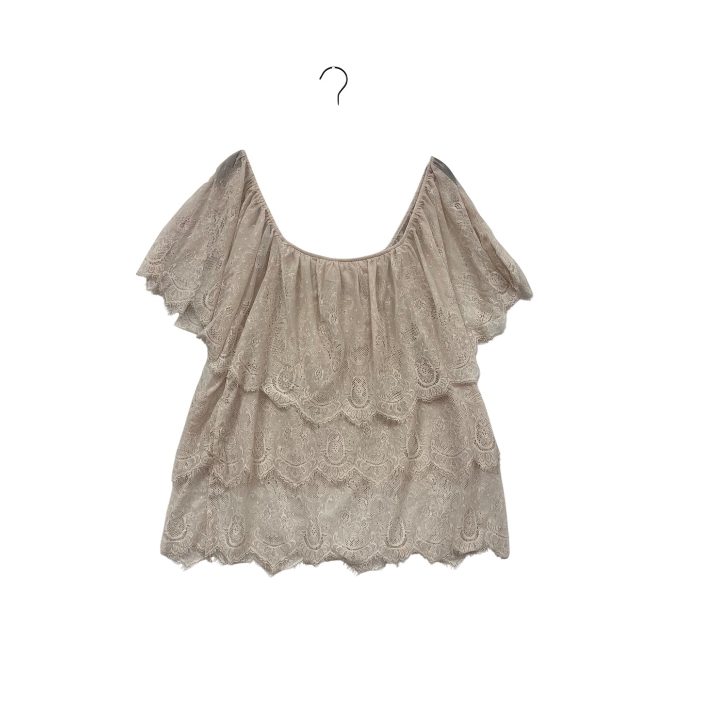 Wet Seal Off-Shoulder Lace Top Size M Beige #319A