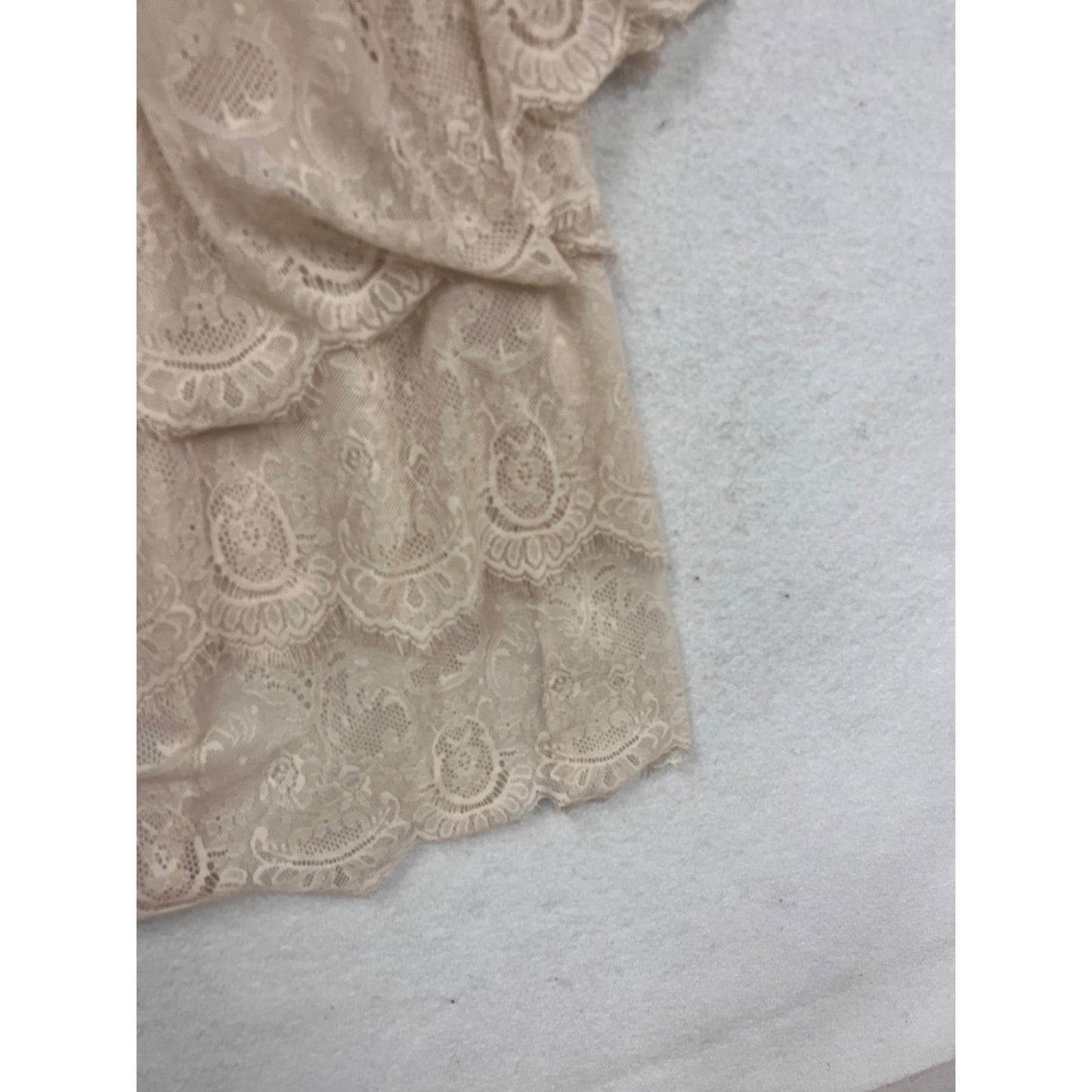 Wet Seal Off-Shoulder Lace Top Size M Beige #319A