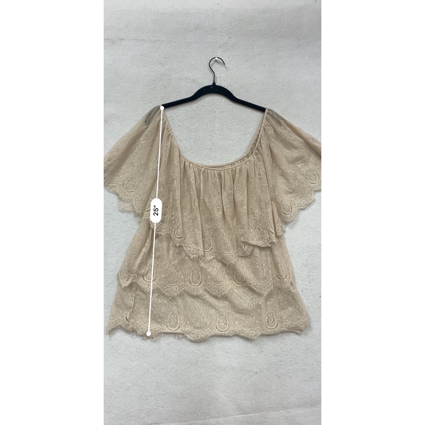 Wet Seal Off-Shoulder Lace Top Size M Beige #319A