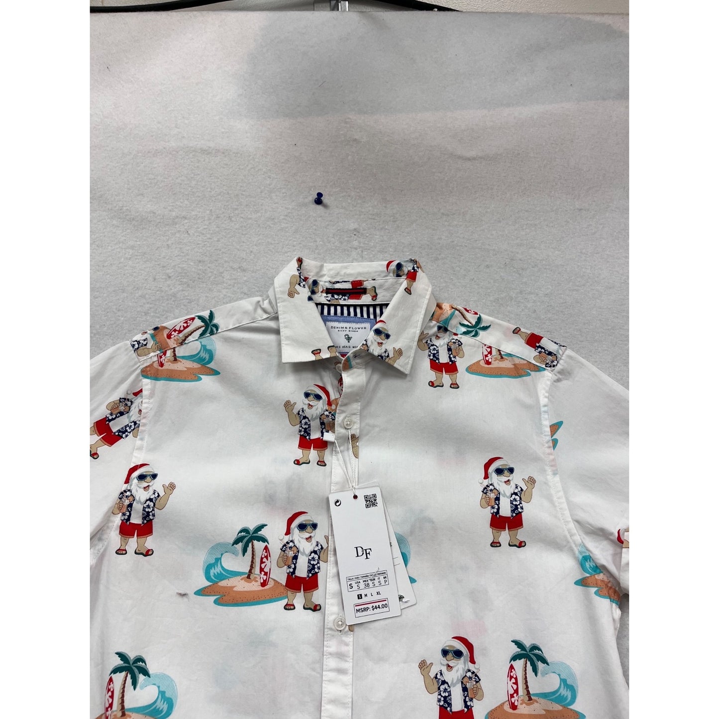 Denim & Flower Ricky Singh Santa Island Button-Up Shirt S #101C