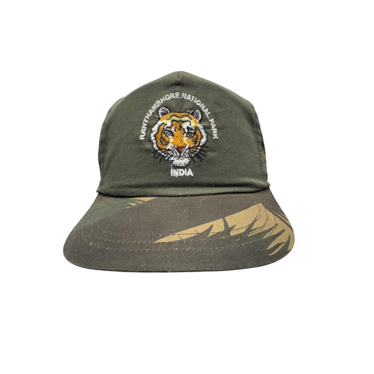 Vintage Ranthambhore National Park Embroidered Tiger Hat India Souvenir Cap #9233