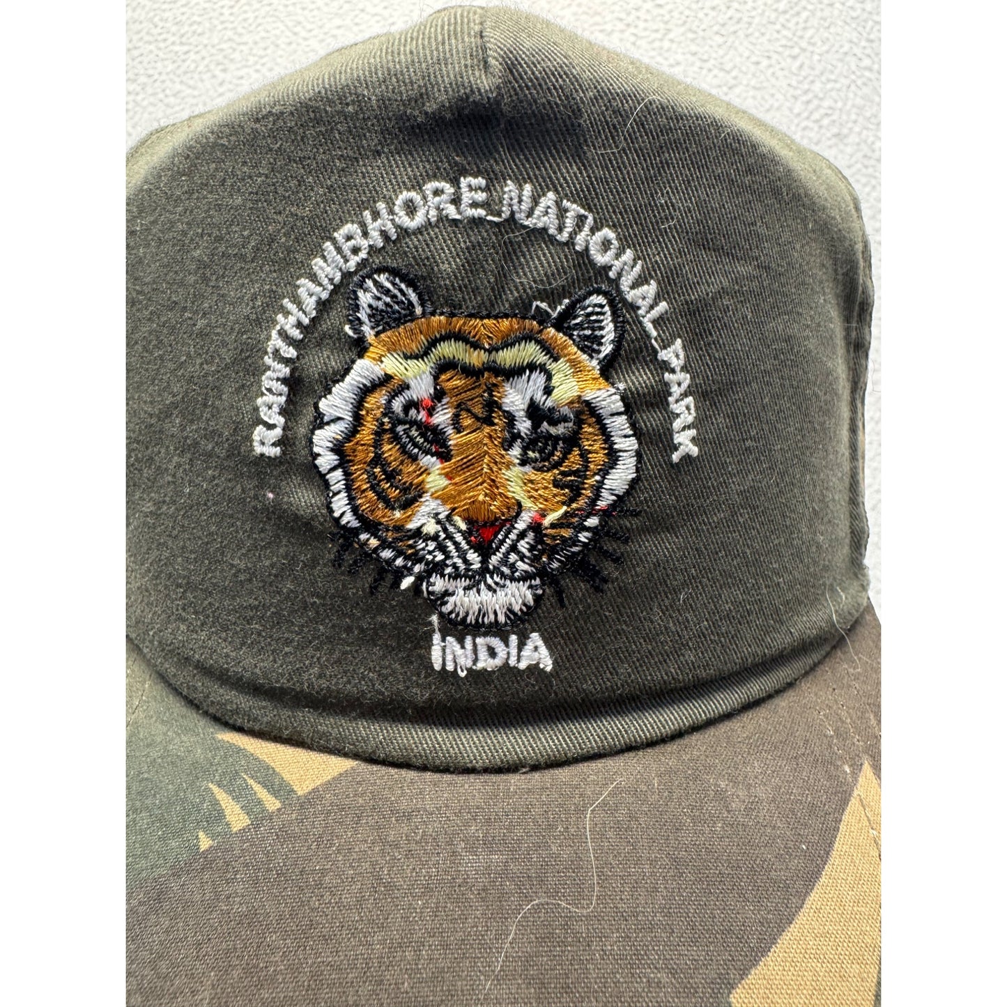 Vintage Ranthambhore National Park Embroidered Tiger Hat India Souvenir Cap #9233