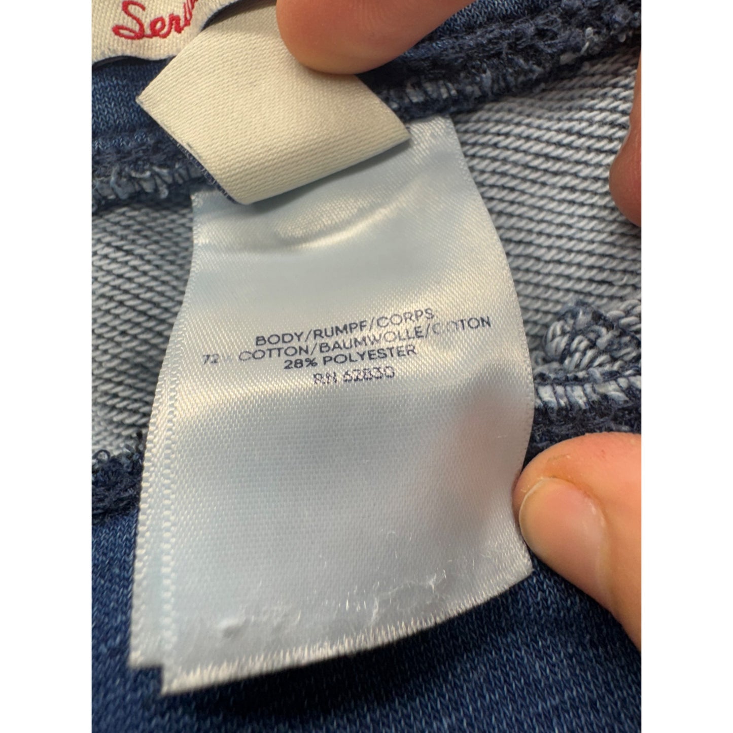 Lands End Serious Sweats Elastic Waist Blue Sweatpants Size S 6-8 35" #9657