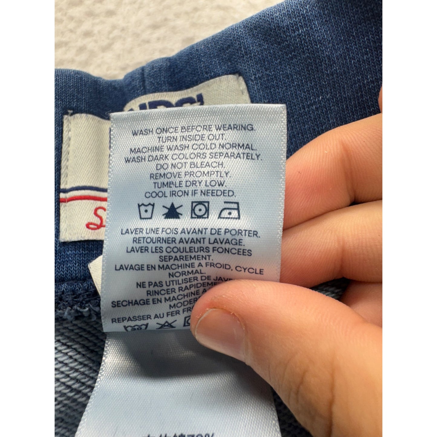 Lands End Serious Sweats Elastic Waist Blue Sweatpants Size S 6-8 35" #9657
