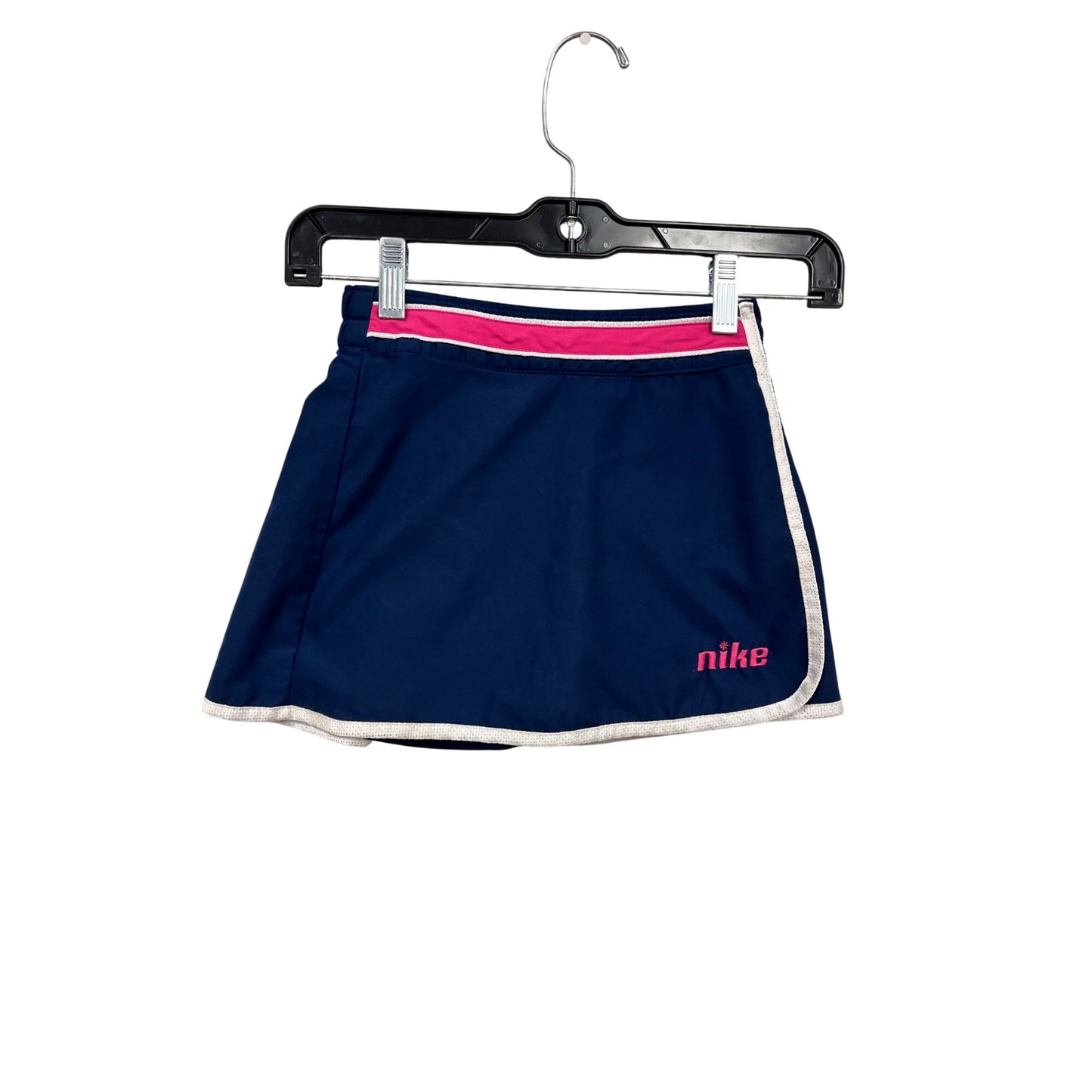 Nike Girls Navy Blue Athletic Skort W/Pink Accents & Elastic Waist Size 7-8 #156A