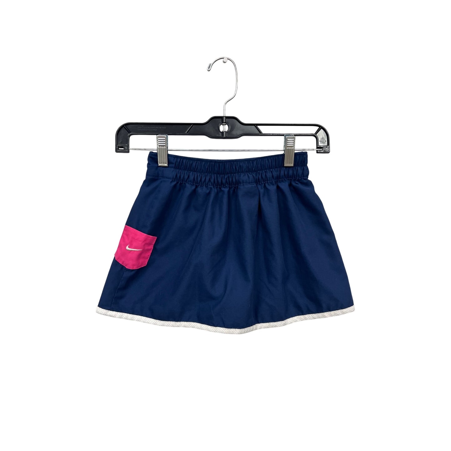 Nike Girls Navy Blue Athletic Skort W/Pink Accents & Elastic Waist Size 7-8 #156A