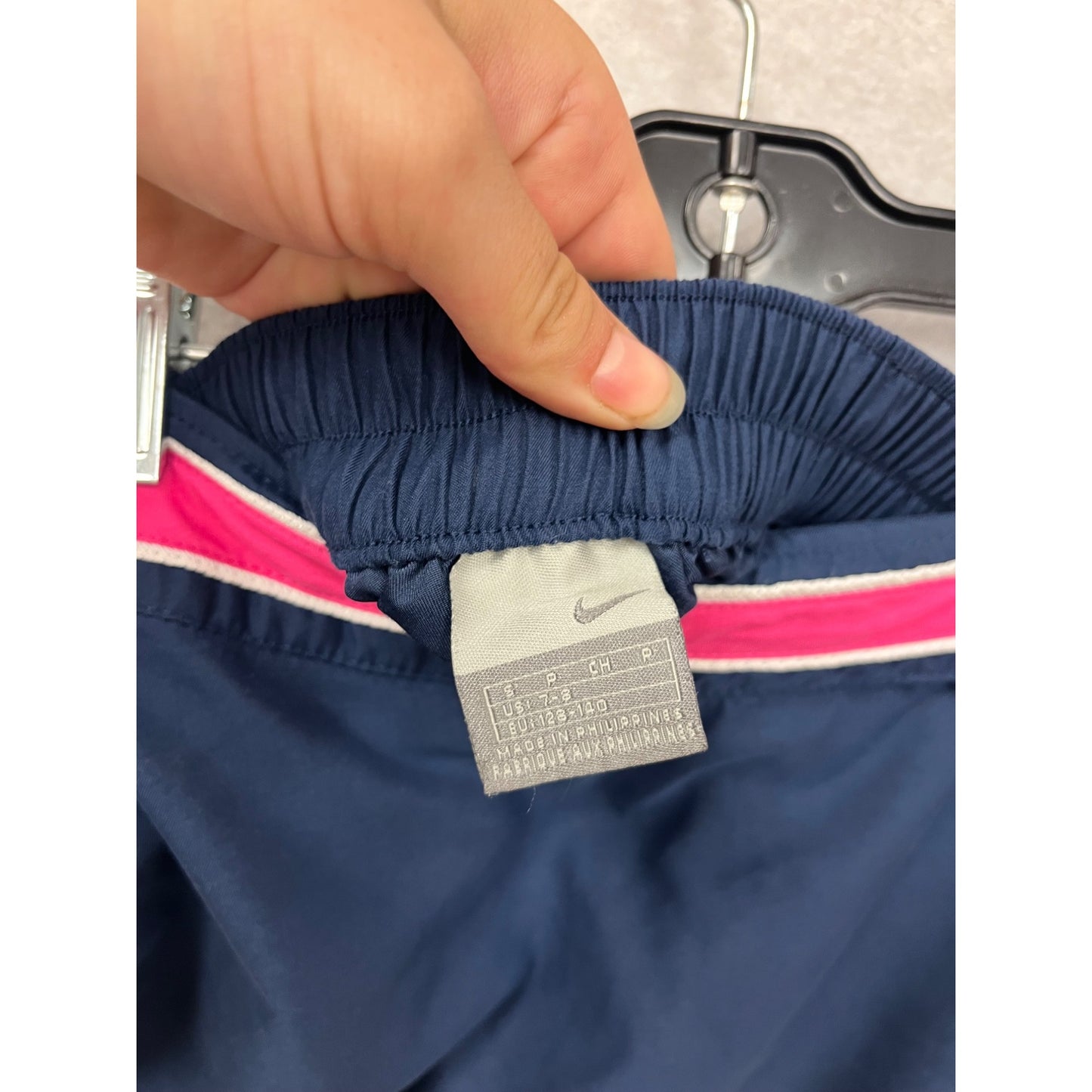 Nike Girls Navy Blue Athletic Skort W/Pink Accents & Elastic Waist Size 7-8 #156A