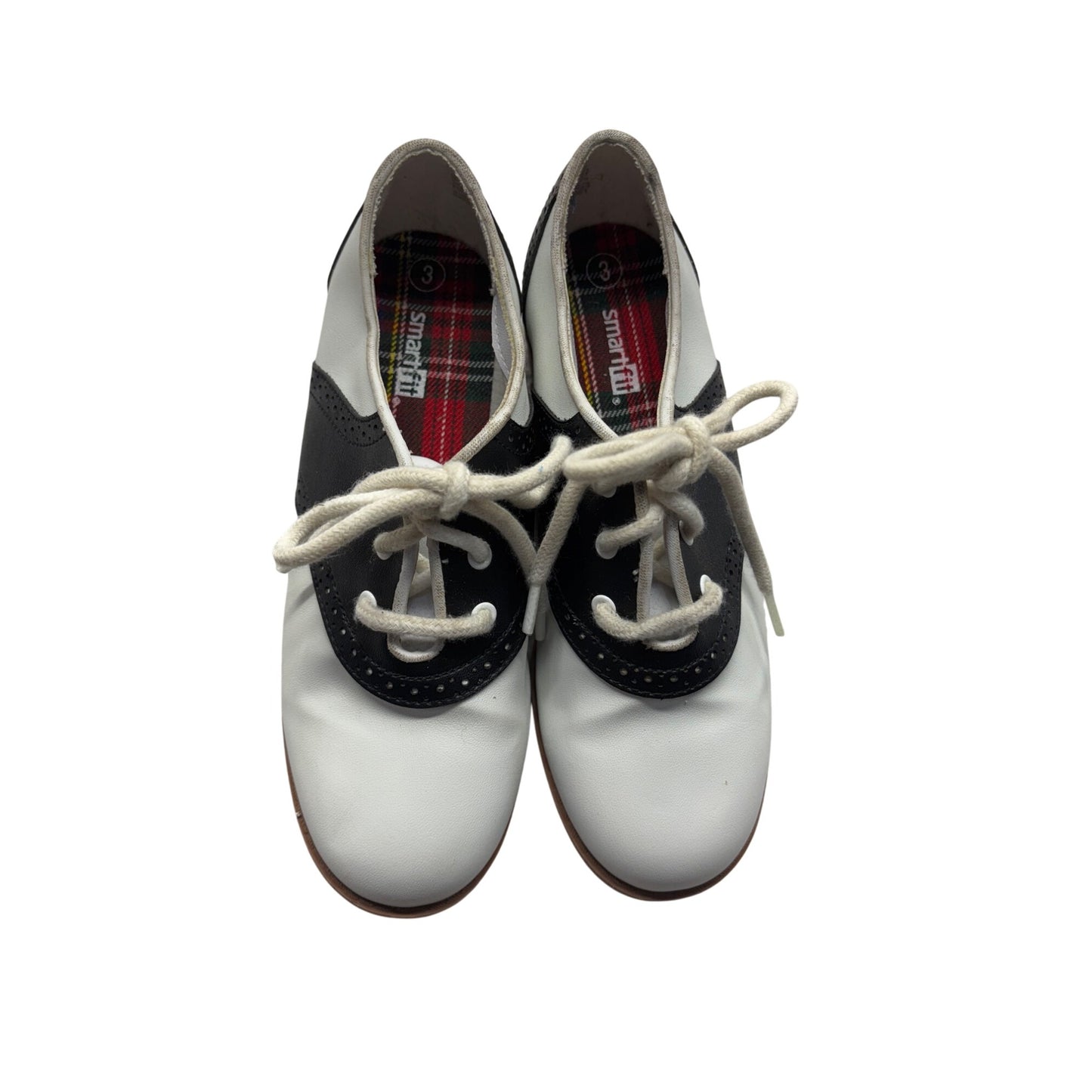 Smartfit Toddler Saddle Oxford Shoes Size 3 White & Black #357B