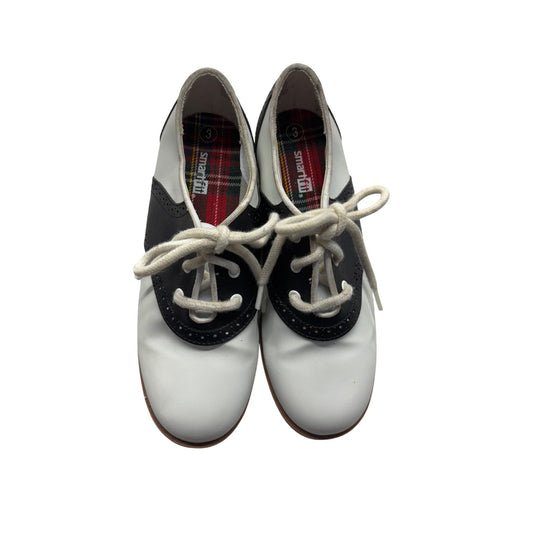 Smartfit Toddler Saddle Oxford Shoes Size 3 White & Black #357B