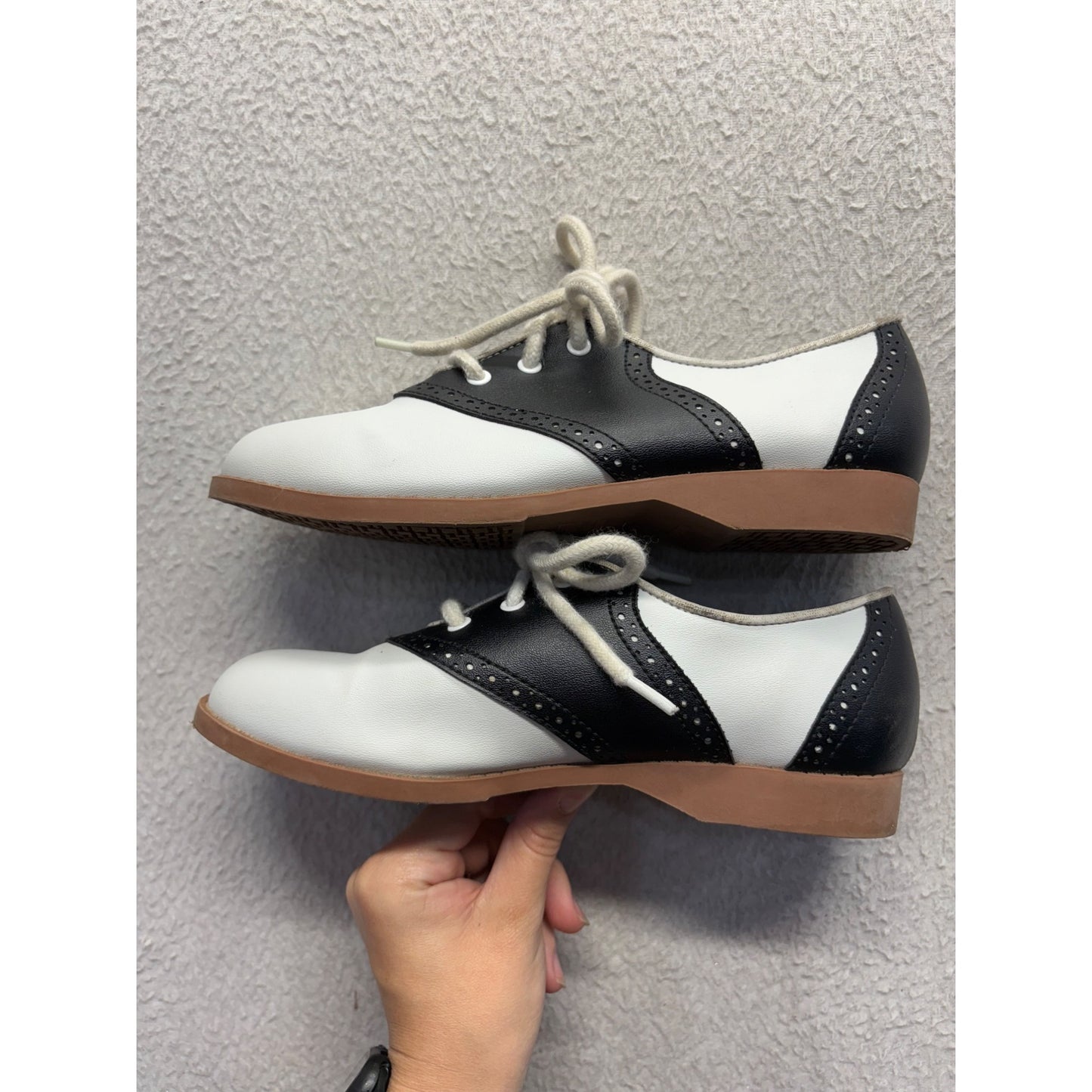 Smartfit Toddler Saddle Oxford Shoes Size 3 White & Black #357B