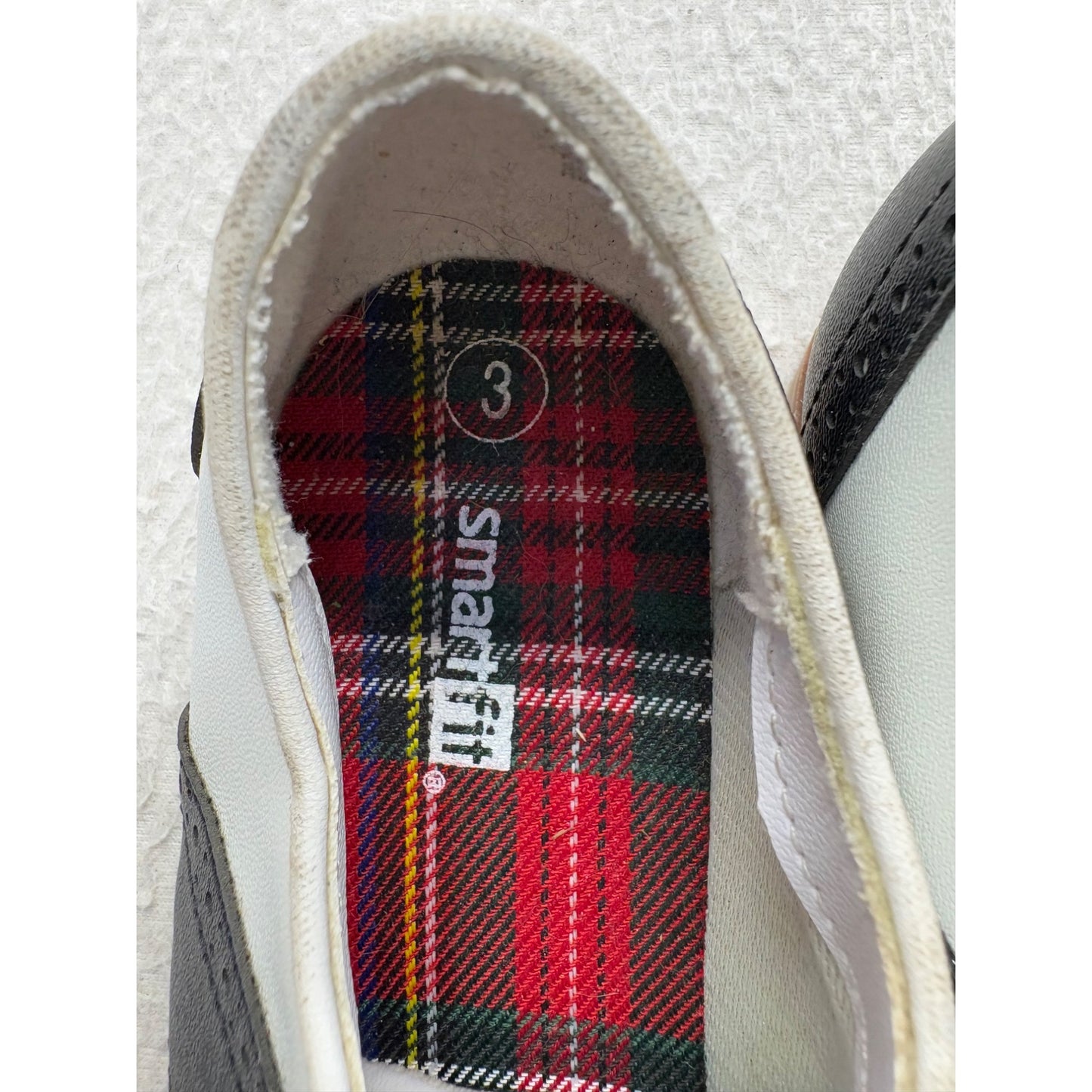 Smartfit Toddler Saddle Oxford Shoes Size 3 White & Black #357B