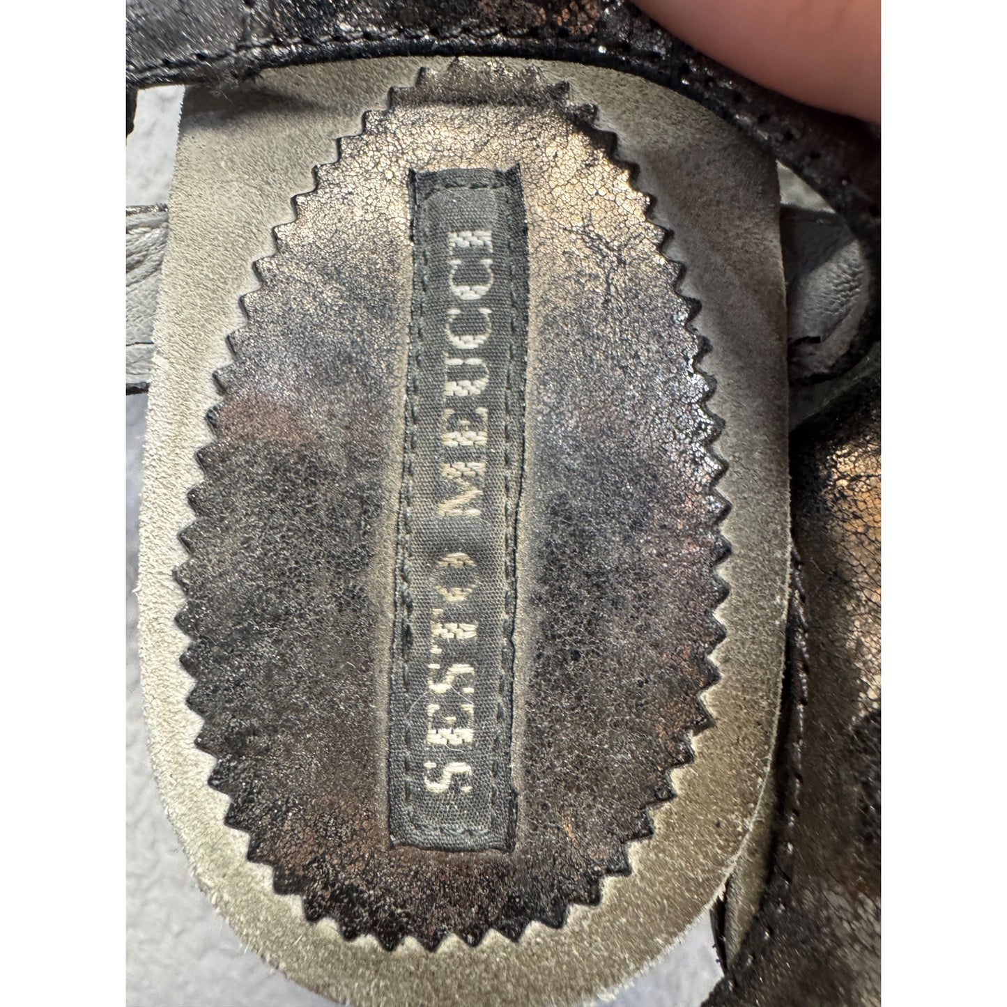 Sesto Meucci Metallic Leather Platform Sandals #9010