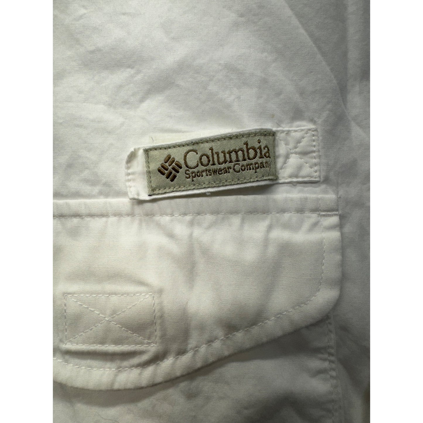 Columbia Short Sleeve Utility Button Down Shirt Outdoor Explorer White XXL #9587
