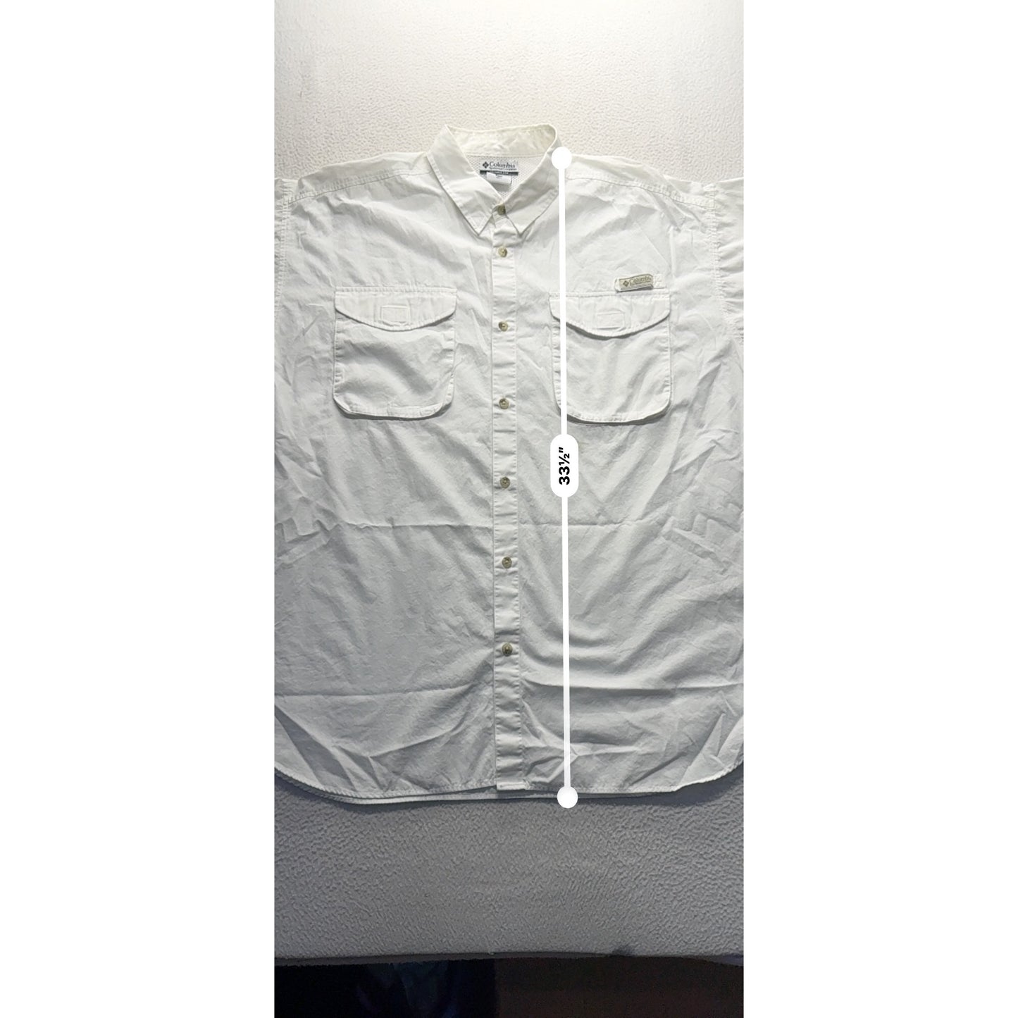 Columbia Short Sleeve Utility Button Down Shirt Outdoor Explorer White XXL #9587