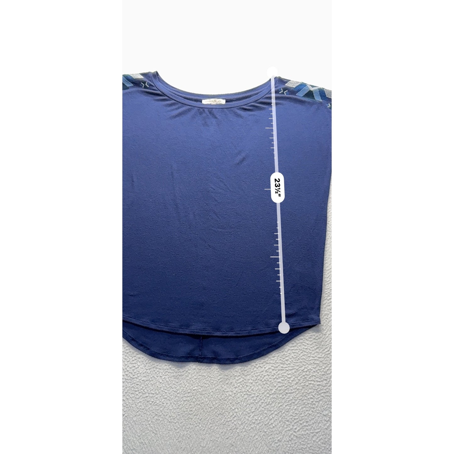 Express Embroidered Shoulder Cap Sleeve Navy Blue Top S #9312