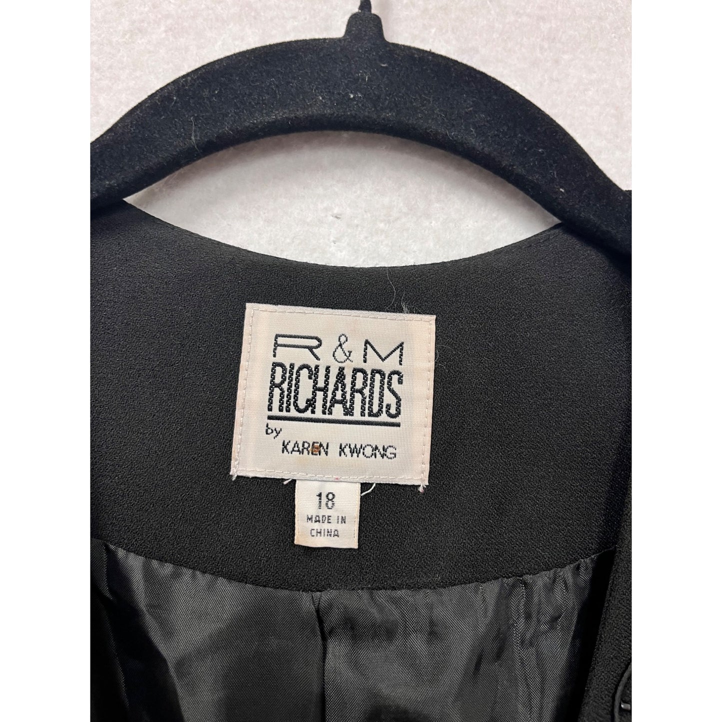 R&M Richards Black Beaded Jacket Size 18 #456A