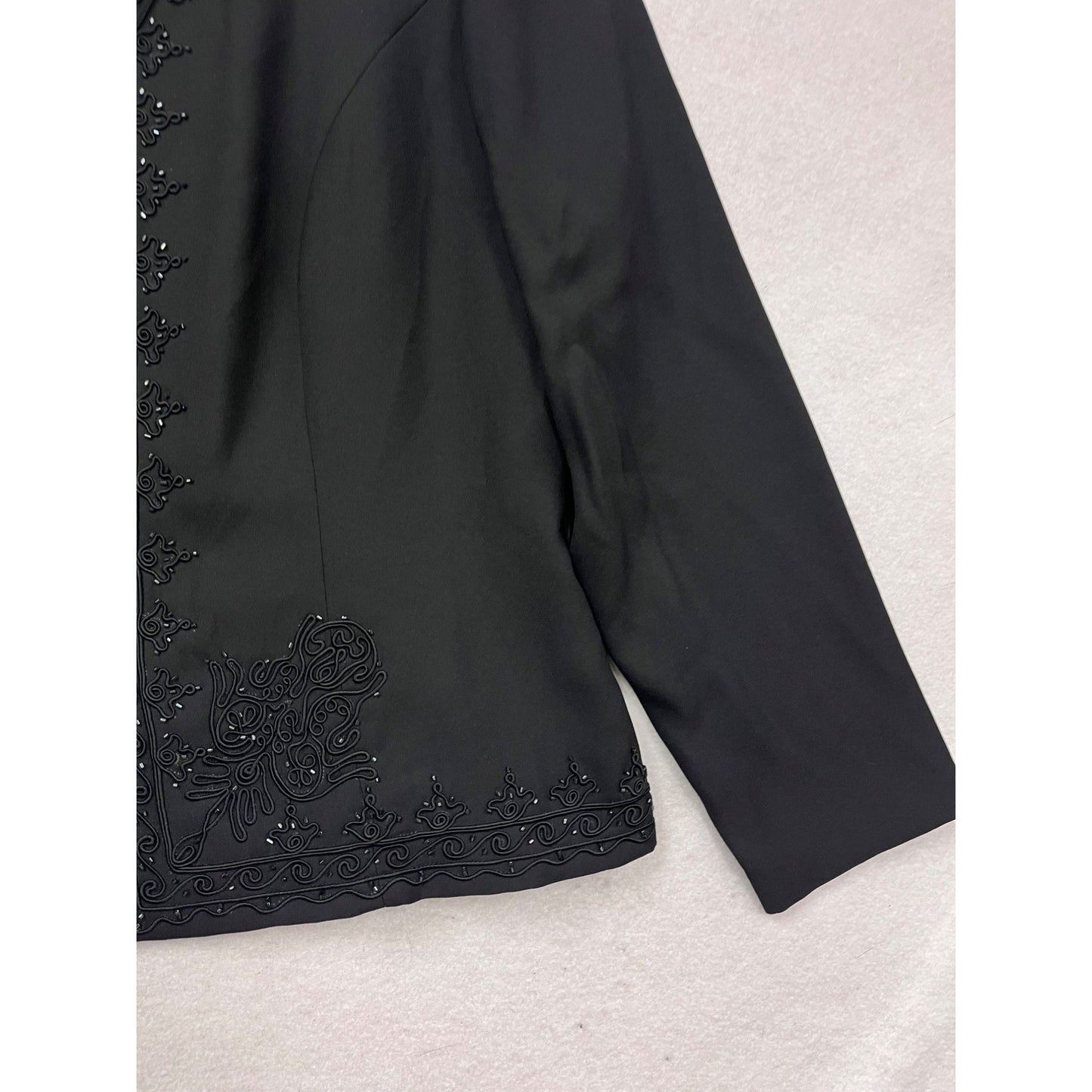 R&M Richards Black Beaded Jacket Size 18 #456A